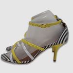 Malone Souliers By Strappy Yellow White Polka Dots Ankle Strap Heels Size EU 38 Photo 13