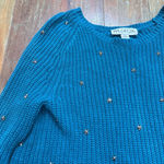 Wildfox Women's  Teal Star Studded Open Back Crew Neck Sweater XS Photo 1