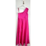 Mac Duggal  One-Shoulder High-Low Satin Gown in Hot Pink Size Large Photo 4