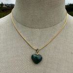moss agate heart pendant necklace Green Photo 0