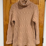 TSE 100% Cashmere Chunky Heavy Cable Knit Soft Turtleneck Sweater Women’s Small Photo 0