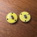 Vintage Womens Circle Stud Fashion Earrings 70s 80s Metal Yellow Photo 5
