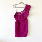 Rebecca Taylor  One Shoulder Dress Size 0 Silk Blend Spring Magenta Pantone Party Photo 1