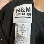 R & M Richards  Dress 12 Black Embroidered Beaded Asymmetric Whimsygoth Gatsby Photo 1