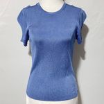 Madewell New Micro Rib Fitted Sweater Short Sleeve Tee NQ337 Celeste Blue XS Photo 7