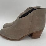 Jeffrey Campbell  Booties Size 7 Boots Suede Taupe Leather Owen Block Heel Zipper Photo 7