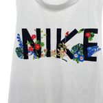 Nike Running Women's Floral Logo Dri-fit White Tank Top Photo 2
