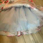 Bee Darlin  Floral Skirt Blue Lace Top Two Piece Prom Bridesmaids Dress size 7/8 Photo 8