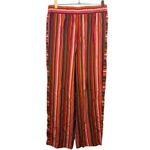 BCBG BCBGeneration‎ Striped Wide Leg Tassel Drawstring Pants M Red Size M Photo 6