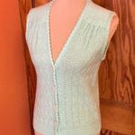 Vtg 70s mint green cardigan vest Size M Photo 5