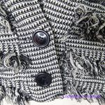 Vintage Paula Sweet sweater Jacket 100% cotton fringe, black white grey, size M Size M Photo 6