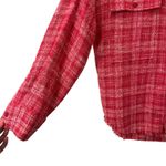 ZARA Tweed Plaid Oversized Shacket Red XS Photo 3