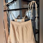 Urban Outfitters  romper beige sand UO Ivy Tie-Shoulder Shortall Overall corduroy Photo 4