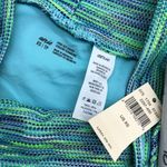 Aerie Womens High Cut Cheeky Bikini Bottom Blue Green Stripe XS Photo 2