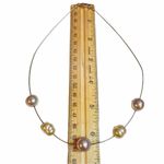 Sterling Silver 925  Pearls Wire Necklace 17” Photo 5