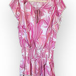 MELISSA ODABASH Keri Ruffle Tiered Print Coverup Dress Orchid Pink Size Large Photo 0