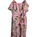Here Comes the Sun  Pink Floral Spaghetti Strap Dress Photo 0