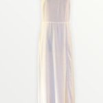Reformation  Evelyn Dress Maxi Gown Ivory Chiffon One Shoulder Asymmetrical 8 NWT Photo 12
