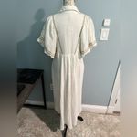 Free People NWT Ivory Samantha Embroidered Maxi Cotton Shirt-Dress Photo 8