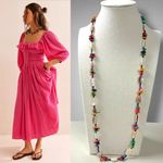 Free People Ariana Ost At The Market Necklace NWT Navy Bohemian Beach Whimsical Photo 1