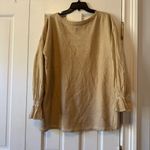 Anthropologie Pilcro by  Tan Mixed-Media Puff Sleeve Pullover Size Large Photo 5
