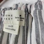 Kate Spade Womens Blouse Size XS Gray Striped Embroidered Tassels Boho Peasant Photo 10