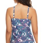 Sunsets Forever Tankini Top Regatta Paisley‎ Twist Front Swimwear 32G Blue Size 32 Photo 8