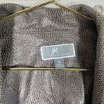 JM Collection Womens Brown Snake Print Animal Zip Faux Leather Jacket Blazer 16 Photo 6