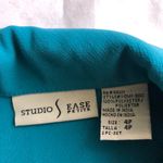Studio I 2000s teal turquoise Blue button-up fitted blazer top blouse Measurement in pics Photo 3
