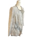 Karl Lagerfeld Tweed Jacket Fringed‎ Edges Black Buttons Professional Business Chic Coat Photo 2