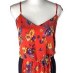 Bar III Paint Splatter Floral Sheer Pointy Hem Mini Dress Photo 1