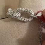 EXPRESS Signed  Chunky White Chain Costume Necklace Adjustable Length Photo 5