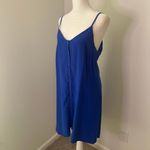 Amanda Uprichard cobalt blue button front sleeveless silk mini dress size M Photo 2