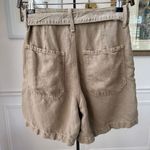 MOTHER The Chute Paperbag Shorts Linen Blend High Rise Olive Green $148 26 Photo 7