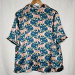 Their Nibs Pajamas XL Blue Pink Cheetah Print Satin Short Sleeve‎ Shorts Comfy Photo 2