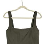 ZARA  Womens Sz M Dark Green Corset Tank Back Zip Top Square Neck Cropped Photo 1