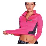 PINK - Victoria's Secret Victoria's Secret Ultimate Quarter Zip PINK small bright pink & gray pullover​ Photo 0