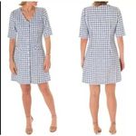 Melonie Women's Blue White Gingham Tweed Button Country Club Preppy Mini Dress 6 Photo 1