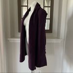 Donna Karan  Wool Ribbed Kinit Cardigan in Purple, Size M/L New w/Tag Photo 1