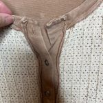 J HER Medium Long Sleeve Crochet Henley Top Brown Boho Western Cowgirl Photo 3