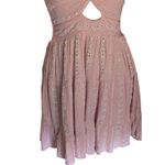 Angie  Pink Eyelet Tiered Mini Dress Boho Cutout Coquette Clean S Photo 2