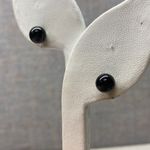 14K Gold Round Black Onyx Stud Earrings Classic Everyday Minimalist Modern Photo 2