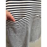 J.Jill  Dress Women Size M Striped Short Sleeve Casual  Black White Photo 2