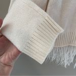 Anthropologie Moth White Pullover Crew Neck Sweater Feathered Trim Size Small Photo 8