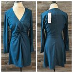 Parker NWT  Teal Long Sleeve Knot Front Dress Size Small Photo 2