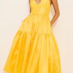Hutch Yellow Bustier Tiered Midi Dress Size 6 NWT Photo 0