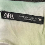 ZARA  Satin Effect Rainbow Pastel Tie Dye Midi Dress Size XL Photo 3