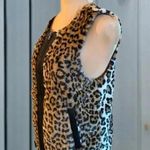 Prómesa PROMESA Women’s Animal Print Vest Sz Small Full Zip Sleeveless Pockets Faux Fur Photo 4