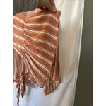 Krazy Kat  Women Medium Top Blouse Long Sleeve Bell Stripe V-Neck Adult Fit‎ Photo 4