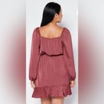 Sadie & Sage long sleeve Mini Dress with square neckline size medium Pink Photo 1